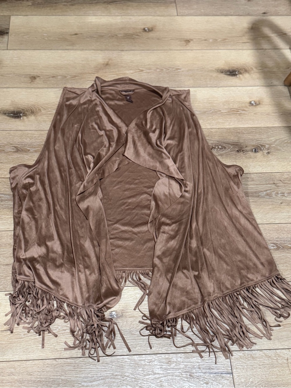 Bit & Bridle Western Style Faux Suede Fringe Vest 3XL